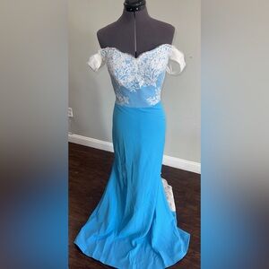Chic Off-Shoulder Blue bridesmaid‎ Dress